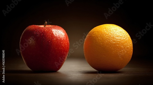 Apples and Oranges as Two Different Things - Visual Comparison Concept