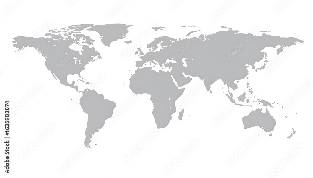 Naklejka premium Gray world map