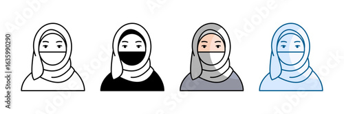 Veiled Icon Set Multiple Style Collection