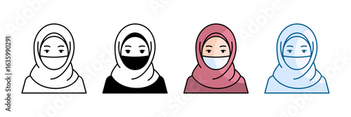 Veiled Icon Set Multiple Style Collection