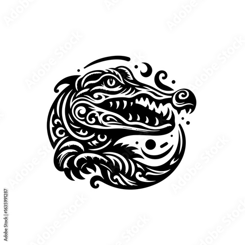 Wallpaper Mural Alligator head isolated on white background Torontodigital.ca