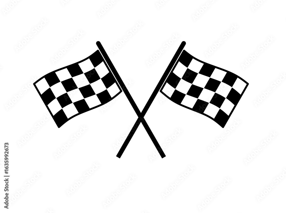 Fototapeta premium crossed championship flags vector on white background