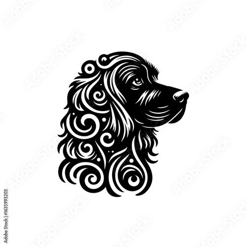 Wallpaper Mural Ornate dog head portrait isolated on white background Torontodigital.ca