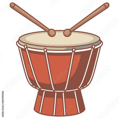 drum and drumsticks