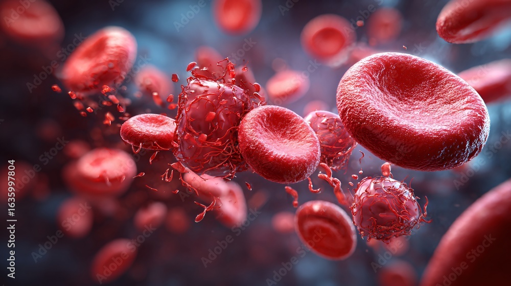 Understanding the Risks of Blood Clots: Medical Illustration Explaining Thrombosis Understanding the Risks of Blood Clots: Medical Illustration Explaining Thrombosis