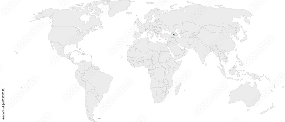 Obraz premium Armenia map vector in light gray with green highlight