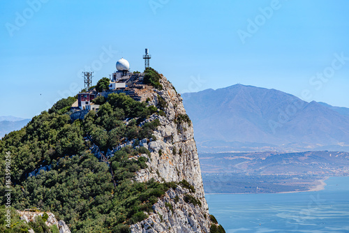 Aerial view of top of Gibraltar Rock, in Upper Rock Natural Reserve