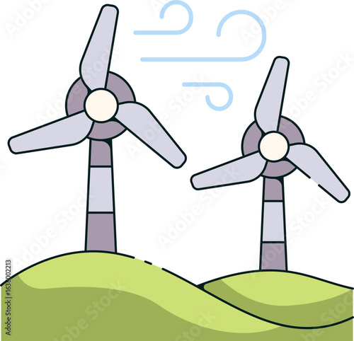 Wind Energy Icon Illustrations