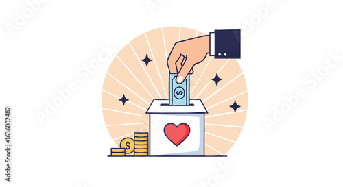 Hand Donating Money Charity Support Fundraising