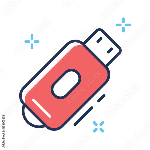 A handy outline icon of a USB device connector