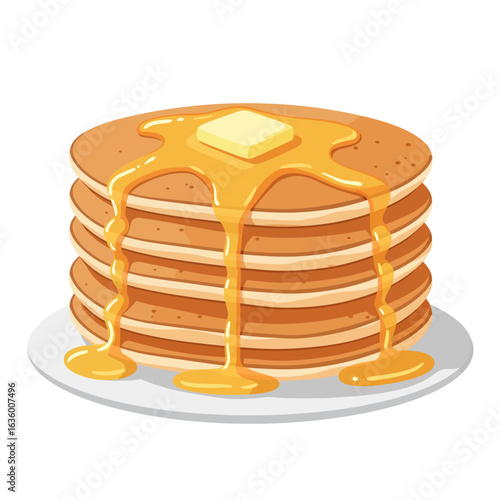 Stack of Pancakes with Butter and Syrup
