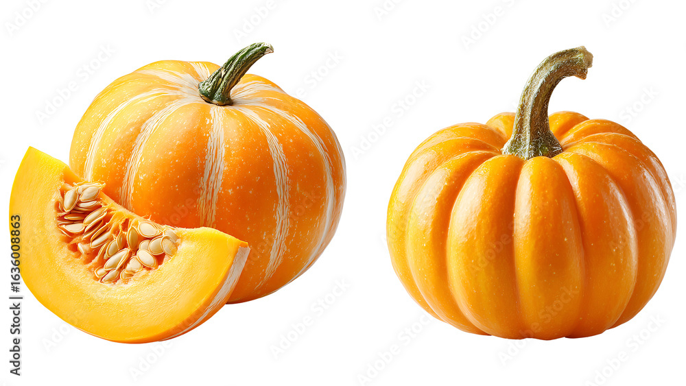 Fototapeta premium Pumpkin isolated on transparent background.