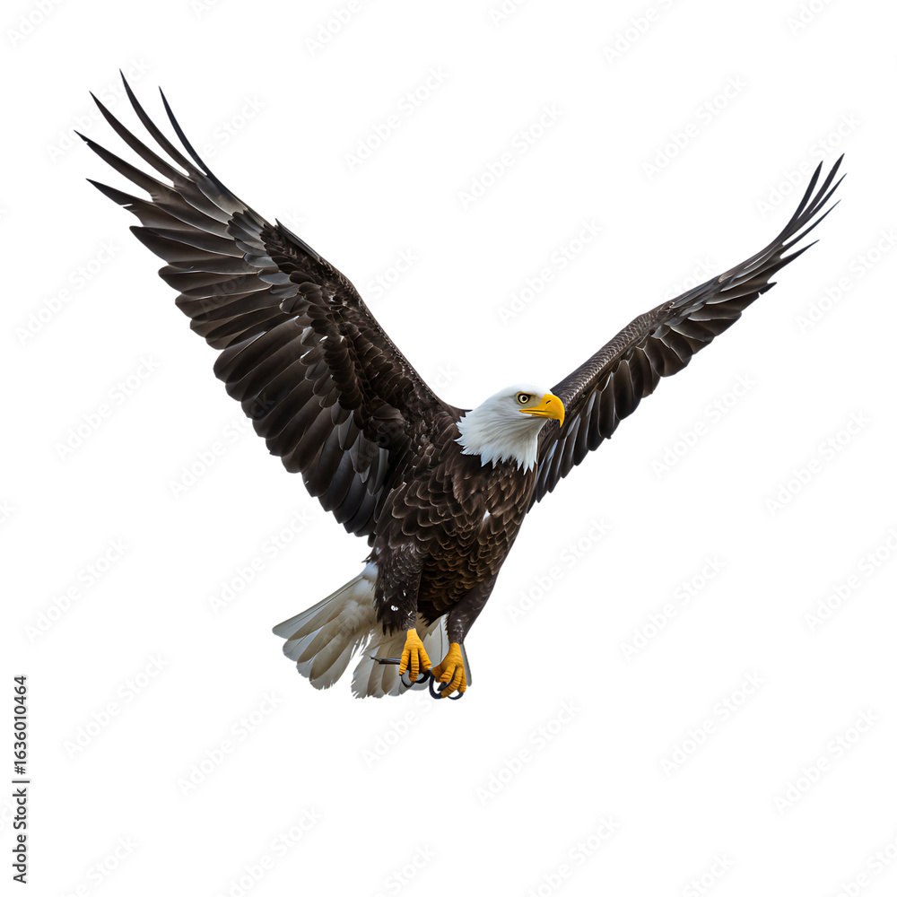 Obraz premium Majestic Bald Eagle in Flight: A Powerful Avian Capture