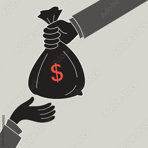 Bribery or Money Exchange Illustration