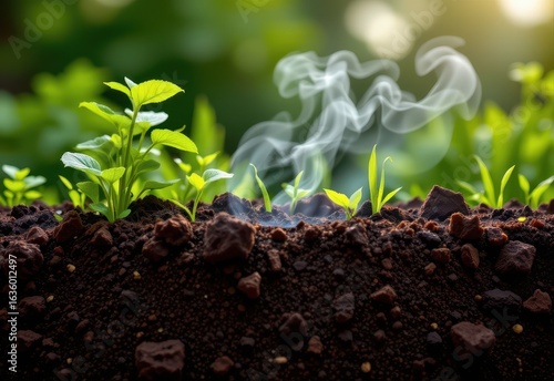 carbon dioxide emissions come from the decay of dead plant and animal matter in soil and water environments.