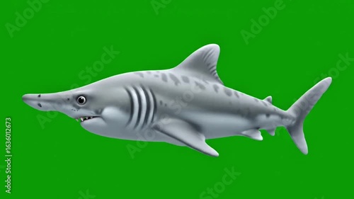 Wallpaper Mural Great White Shark Illustration on Green Screen Background Torontodigital.ca