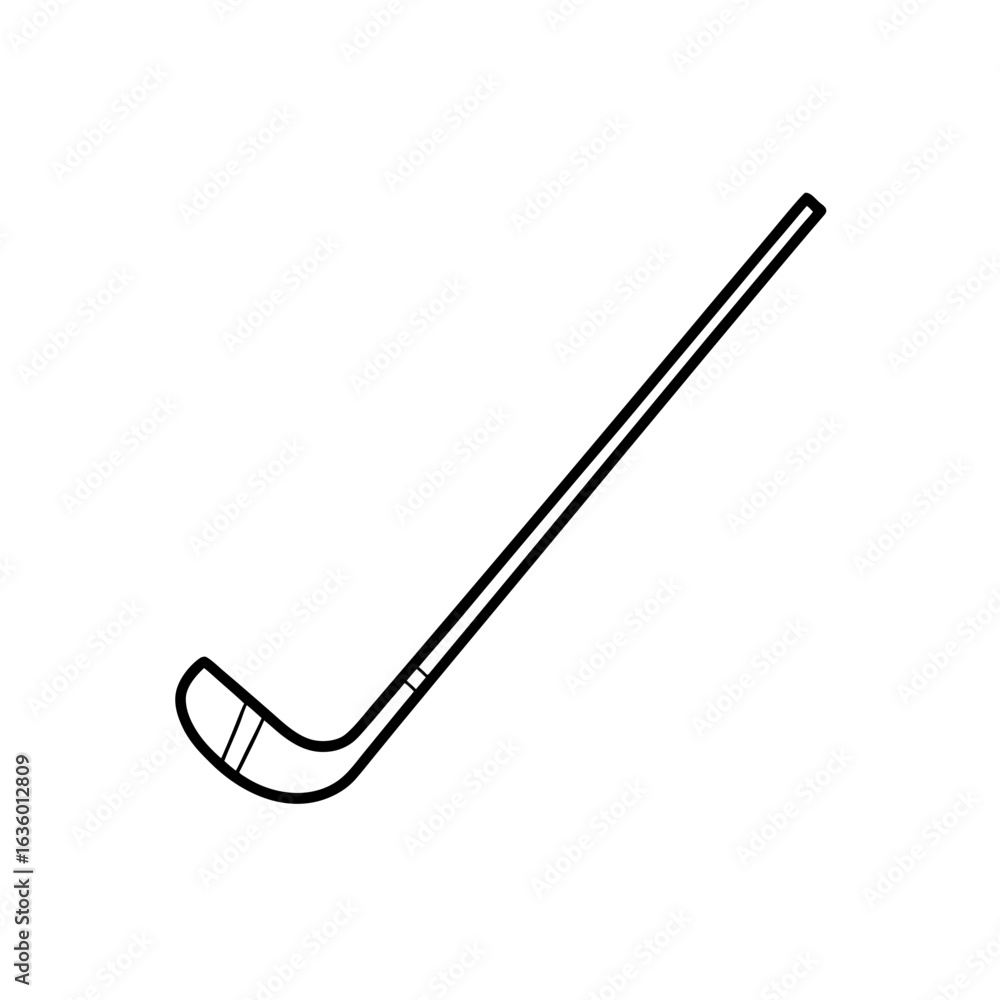 Fototapeta premium Hockey stick outline on transparent background