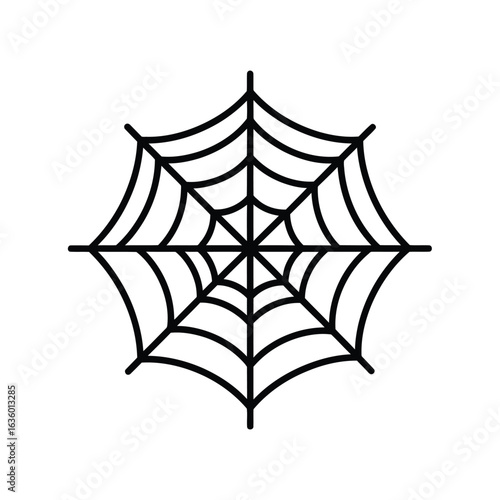 Spiderweb isolated on white background, a spooky and intricate design element, perfect for halloween or horror themes, adding a touch of creepy to any project