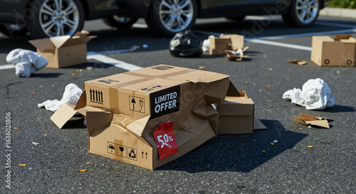 Crushed box with 