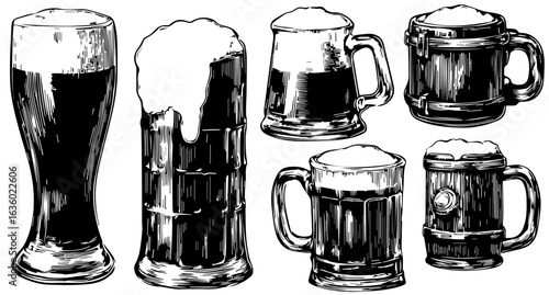 Vintage Beer Mug & Stein Vector Collection