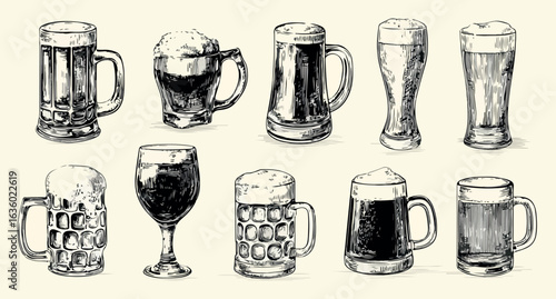 Vintage Beer Mug & Stein Vector Collection