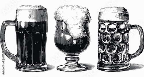 Vintage Beer Mug & Stein Vector Collection