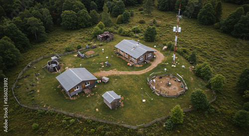 Remote Off Grid Communication Network Tower Rural Landscape