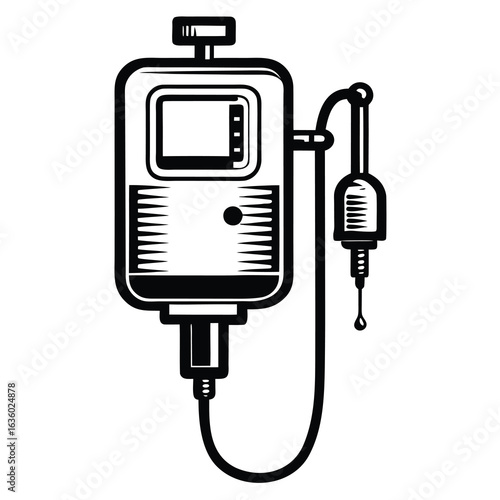 Intravenous Drip Illustration Medical Treatment and Equipment Vector Graphic Showing Health Care and Hospital Infusion Therapy and Liquid Administration