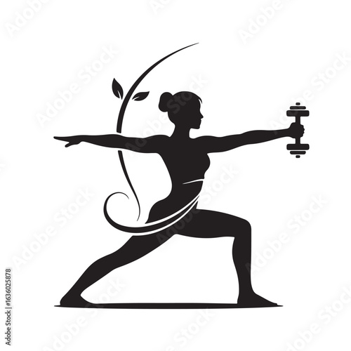 Fitness Woman Archer Logo for Gym and Wellness
