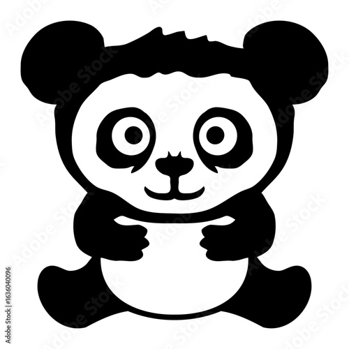 Panda Bear Cute Asian Animal Black White Pattern