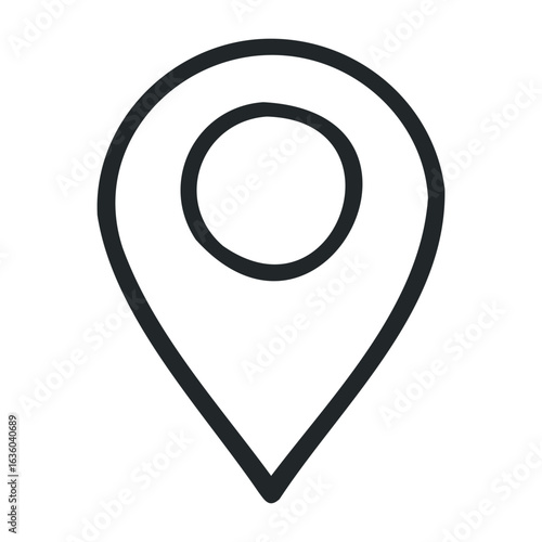 Free Download Black location pin icon on white background. Vector illustration - GFXLoad