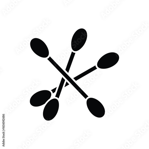 Black cotton swabs icon