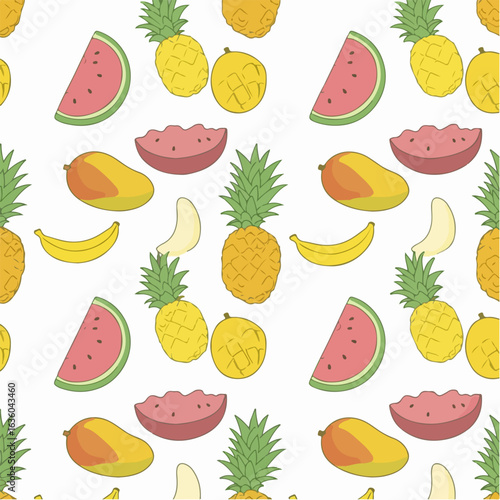 Colorful Pattern of Tropical Fruits