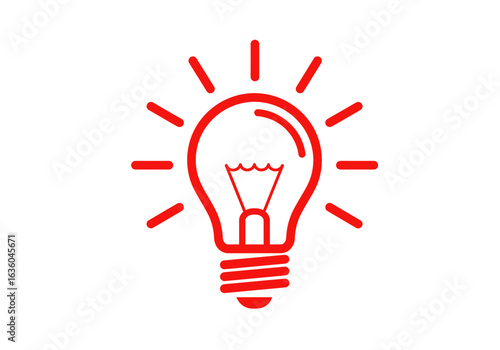 title Red line drawing of a lightbulb keywords red lightbulb drawing line simple