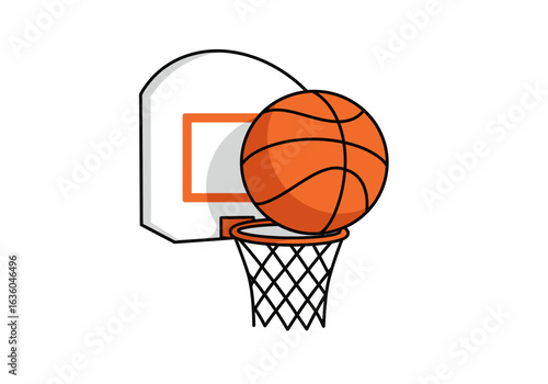 Basketball in Hoop