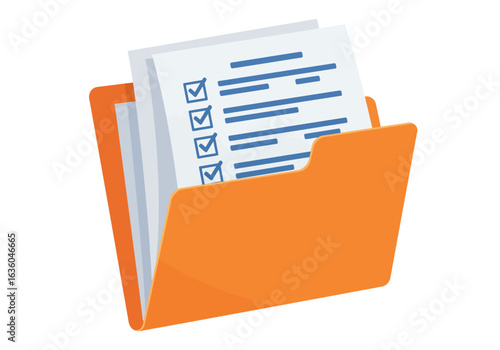 Orange File Folder with Checklist