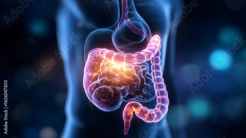 Illustration of Human Stomach Cancer and Gastric Tumor for Medical Professionals