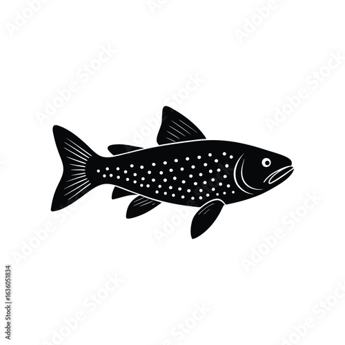  detailed brook trout silhouette showing spiny dors.eps

