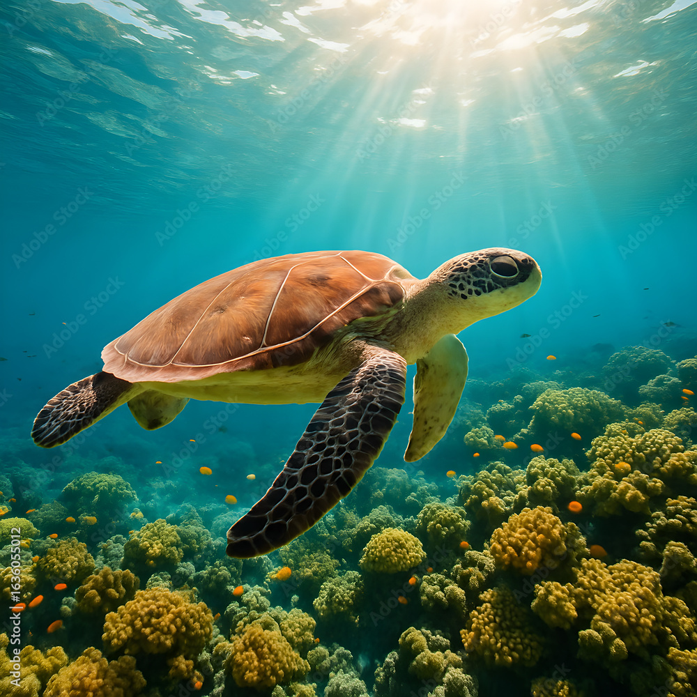 Obraz premium green sea turtle