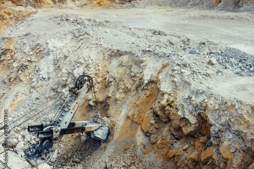 Dolomite quarry, rock appearance dolomite mining.