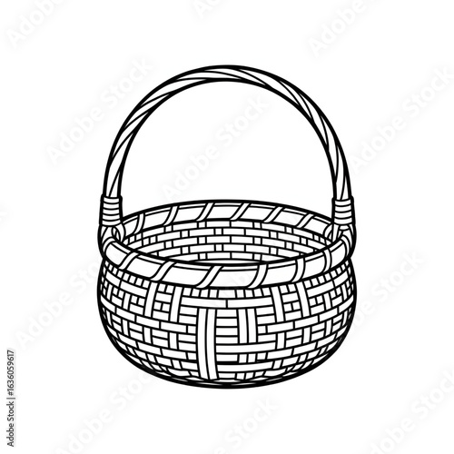 empty basket isolated on white background