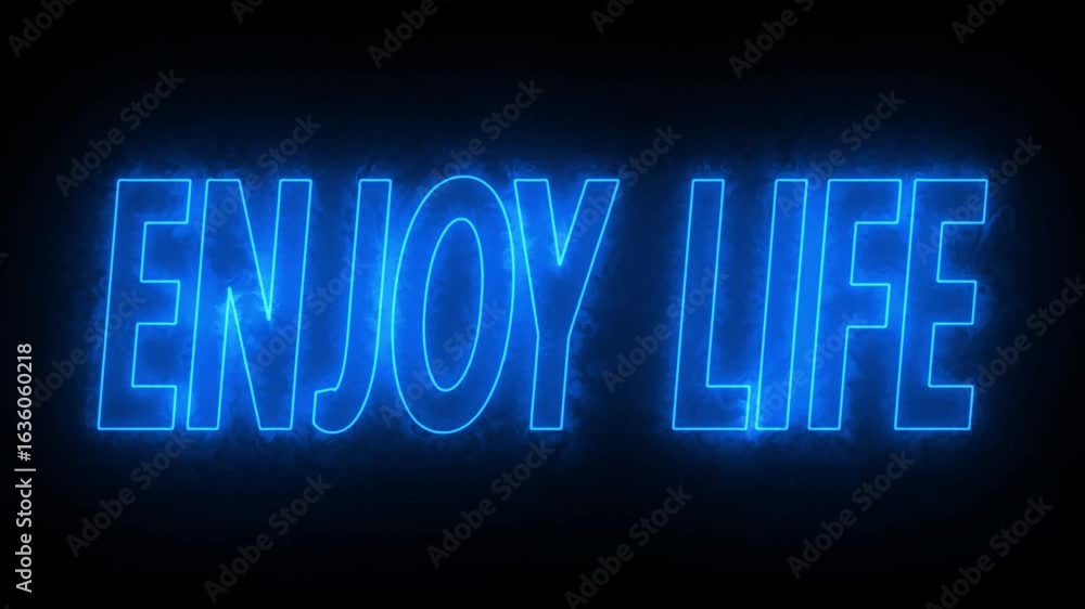Animated glowing flickering neon inscription enjoy life. neon enjoy life text animation Animated glowing flickering neon inscription enjoy life. neon enjoy life text animation