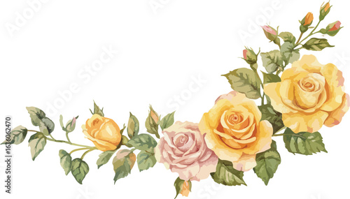 Watercolor Roses Bouquet