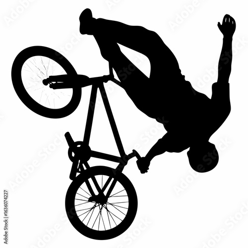 BMX Rider Backflip Silhouette