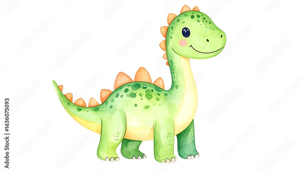 Fototapeta premium Cute cartoon dinosaur illustration