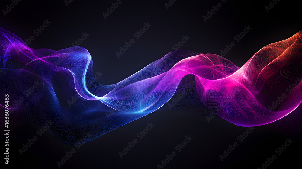 Fototapeta premium Elegant minimalist PC background with deep black base and vivid purple highlights, perfect for stylish modern screen decor