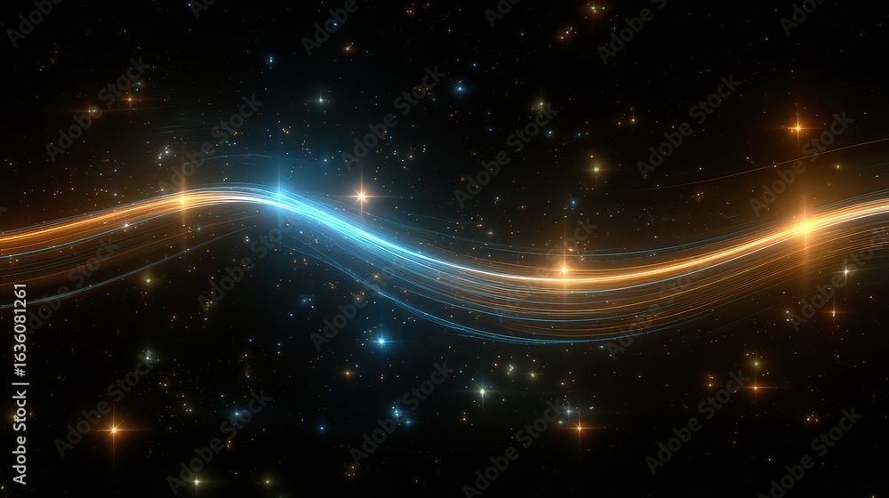 Fototapeta premium Abstract Glowing Lines In Space