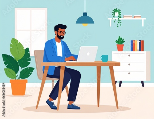 Business & Finance Flat Illustration Pack—Business Laptop Scene