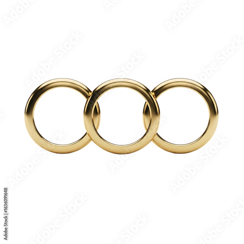 Wallpaper Mural Three gold linked rings symbol isolated on transparent background Torontodigital.ca