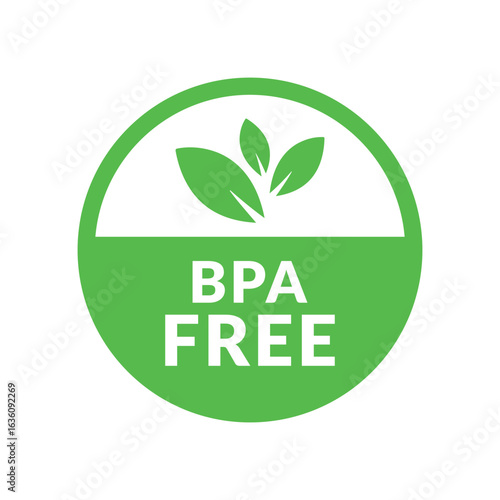 BPA free vector product label on white background. No Bisphenol or plastic free flat sign.	